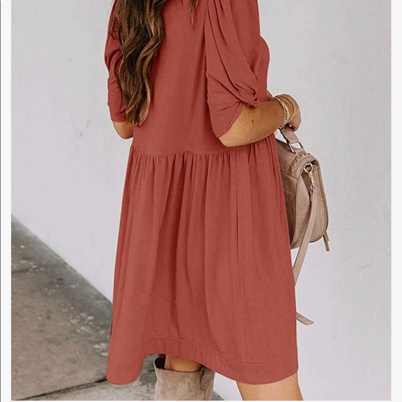 NWTSwing Dress with Pockets( Rust Red ) - Picture 2 of 12